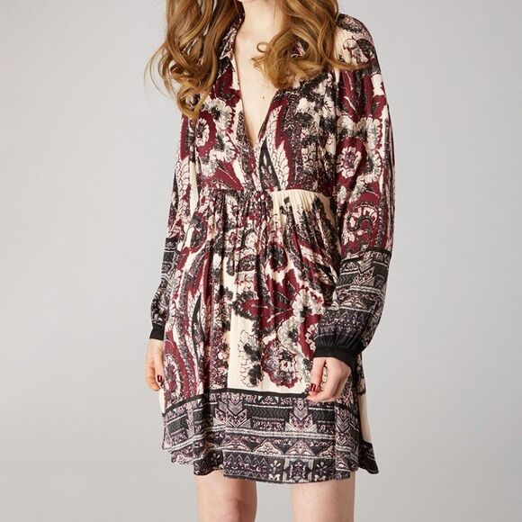 Free People V Neck Say You Love Me Mini Dress Small - Picture 1 of 7